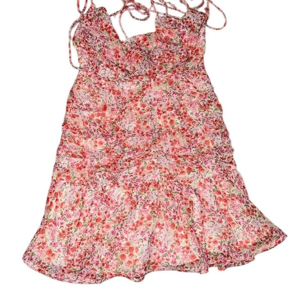 Pink floral babydoll dress with adjustable straps - Picture 5 of 6